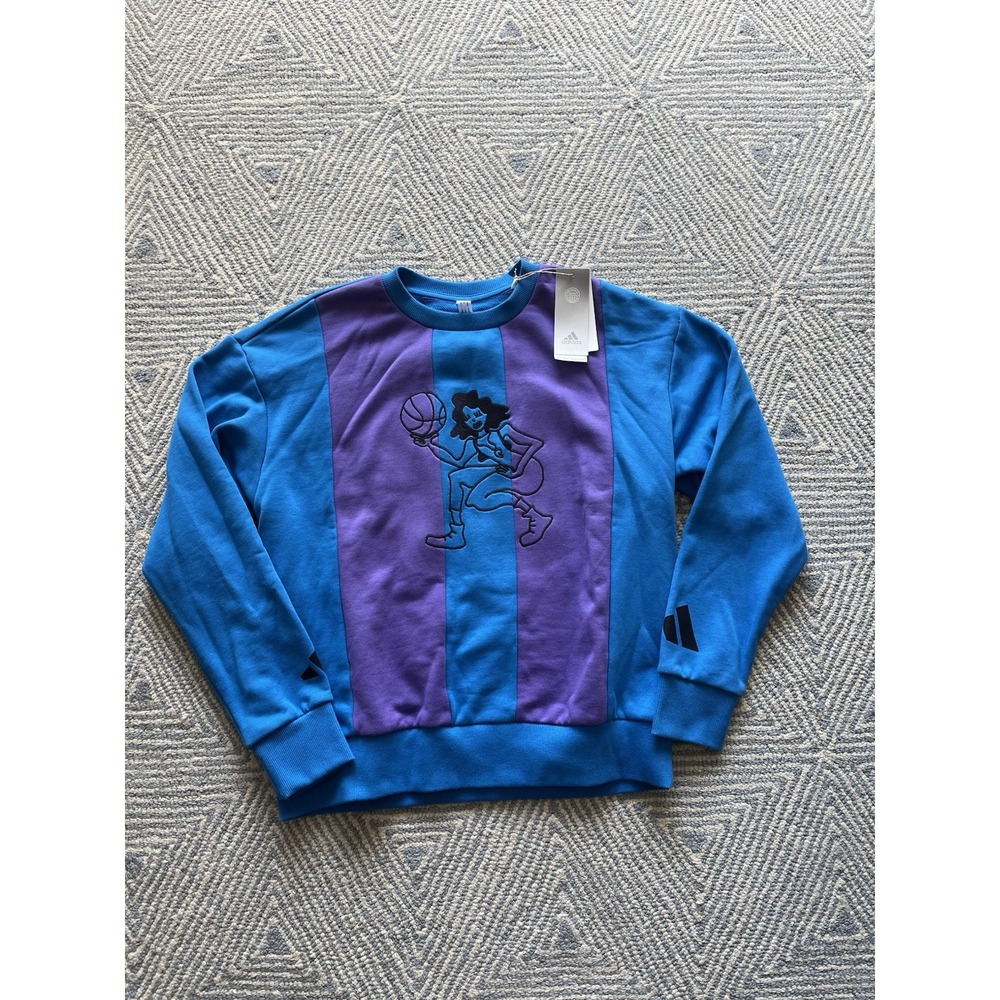 Women's Adidas Crew Neck‎ Sweatshirt - NWT - Hoop York City - Blue/Purple - XS